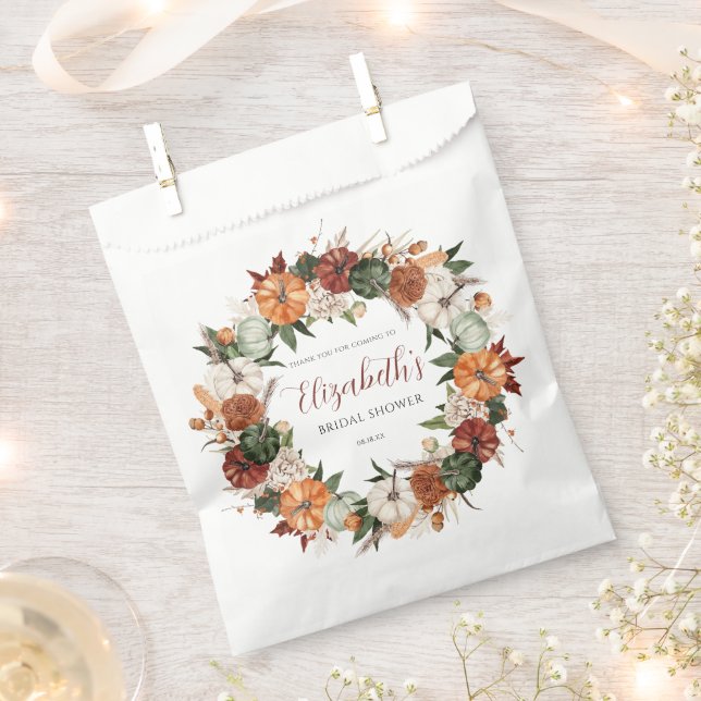 Boho Autumn Bridal Shower Favor Bag (Clipped)