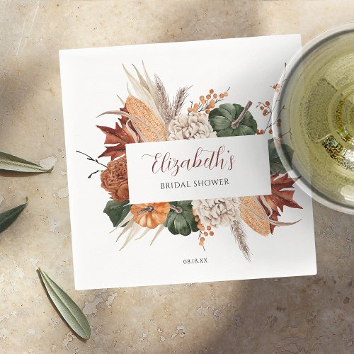 Boho Autumn Bridal Shower Napkins