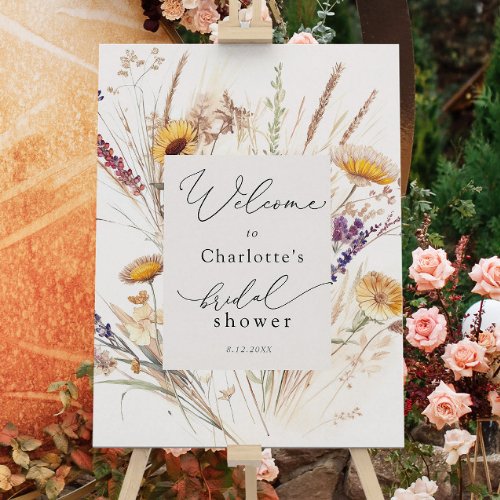 Boho Autumn Bridal Shower Welcome Sign