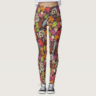 boho autumn cassis leggings
