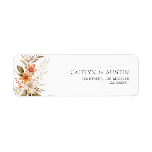 boho autumn fall florals address label