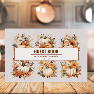 Boho Autumn Fall Pumpkin Pattern Guest Book
