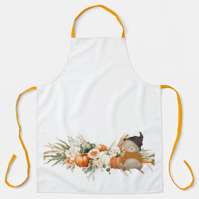 Boho Autumn Floral Arrangement Apron (Front)