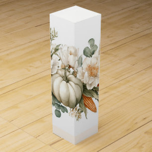 Boho Autumn Floral Arrangement Wine Box