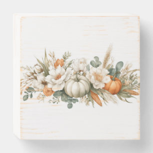 Boho Autumn Floral Arrangement Wooden Box Sign