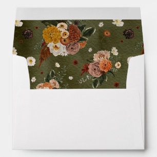 Boho Autumn Floral Return Address Envelope