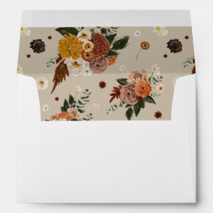 Boho Autumn Floral Return Address Envelope