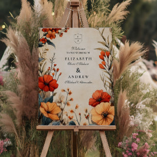Boho Autumn Floral Wedding Foam Board