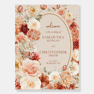Boho autumn garden spices orange beigе welcome foam board