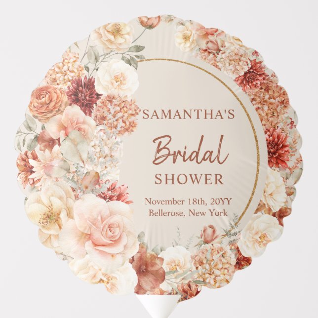 Boho autumn garden spices orange beige rust balloon (Front)