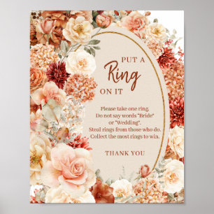 Boho autumn garden spices orange Put a ring on it Poster