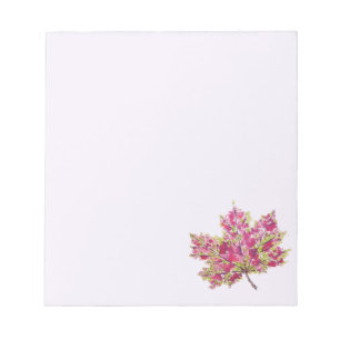 Boho Autumn Leaf Colorful Watercolor Purple Notepad