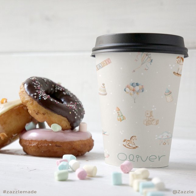 Boho Autumn Personalized Baby Shower Paper Cup (Boho Autumn Personalized Baby Shower Paper Cup)