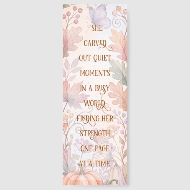 Boho Autumn Pumpkin Fall Quote Bookmark (Front)