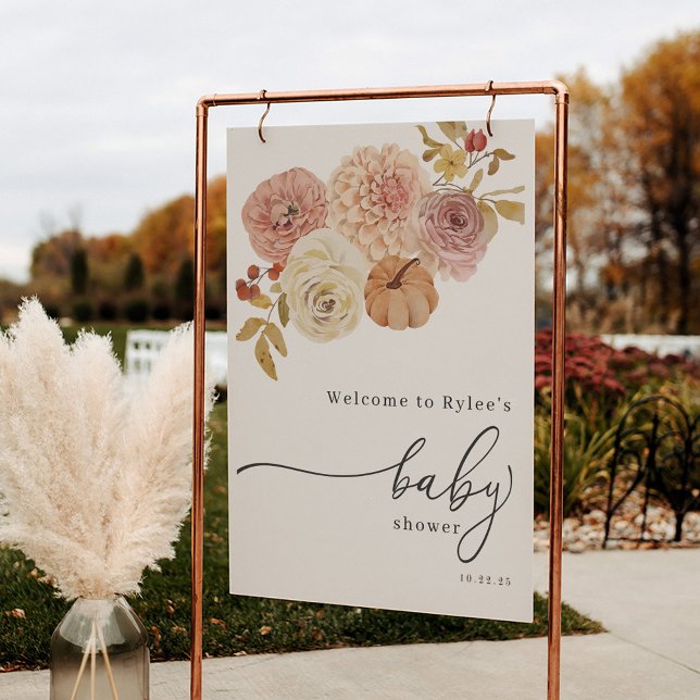 Boho Autumn Pumpkin Girl Baby Shower Foam Board (Creator Uploaded)