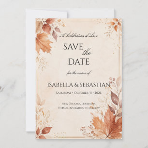 Boho Autumn Wedding Save The Date