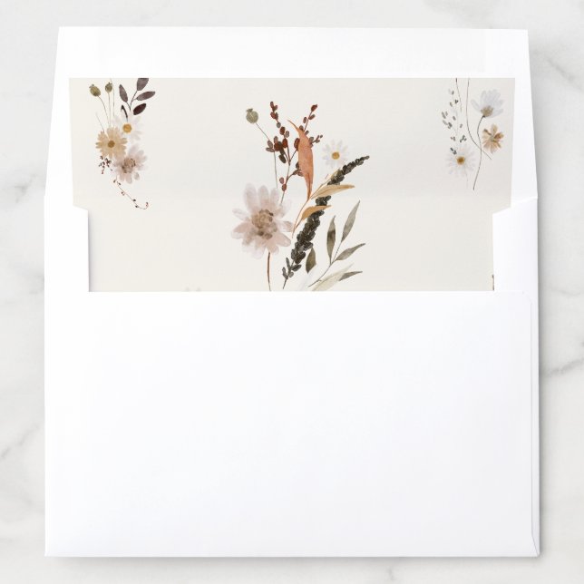 Boho Autumn Wildflower | Beige Envelope Liner (In Envelope)