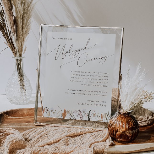 Boho Autumn Wildflower | Beige Unplugged Ceremony Foam Board (Creator Uploaded)