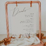 Boho Autumn Wildflower | Beige Wedding Drinks Menu Poster<br><div class="desc">Introducing our stunning boho autumn wildflower | beige wedding drinks menu poster, which embraces a simple and modern design reflecting the beauty of nature. Featuring pressed dried fall watercolor flowers and terracotta leaves, it captures the essence of October's burnt orange hues, creating a minimalist yet classic design that exudes warmth...</div>