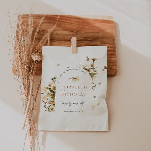 Boho Autumn Wildflower  Botanical Wedding Favor Bag