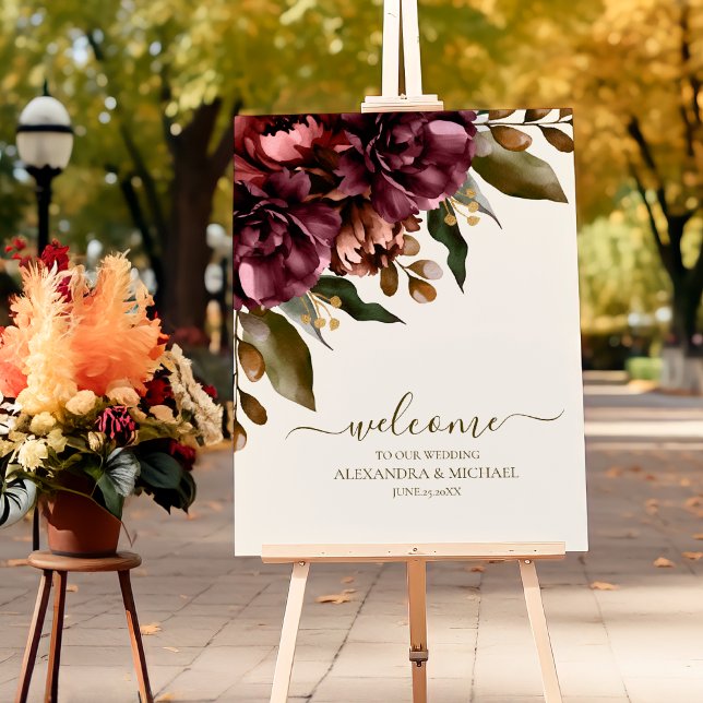 Boho Autumn Wildflower Botanical Wedding  Foam Board (Creator Uploaded)