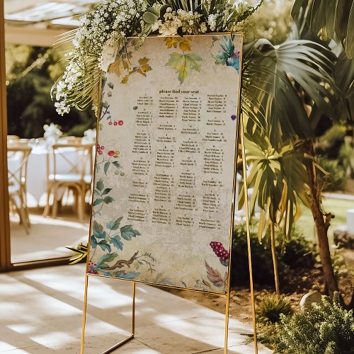 Boho Autumn Wildflower Botanical Wedding  Foam Board