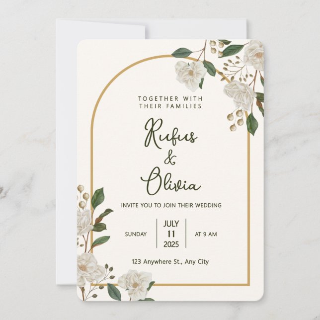 Boho Autumn Wildflower | Botanical Wedding Invitat Invitation (Front)