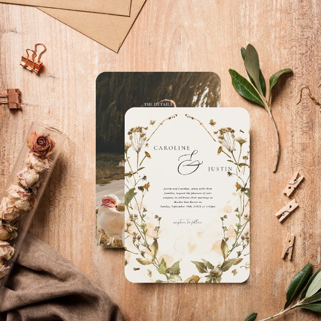 Boho Autumn Wildflower | Botanical Wedding Invitation (Creator Uploaded)