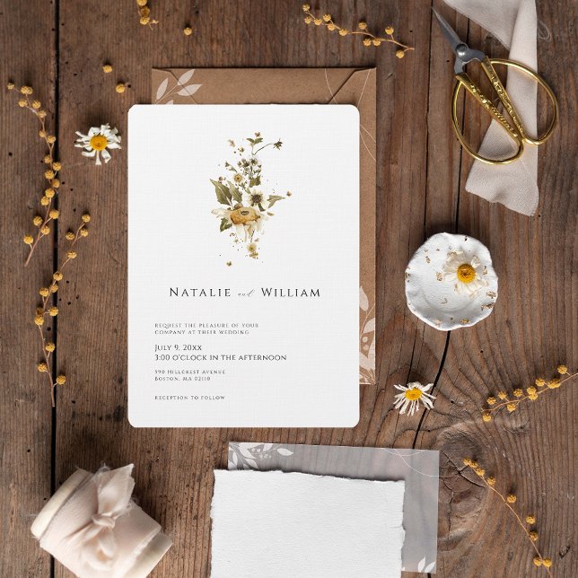 Boho Autumn Wildflower | Botanical Wedding Invitation (Creator Uploaded)