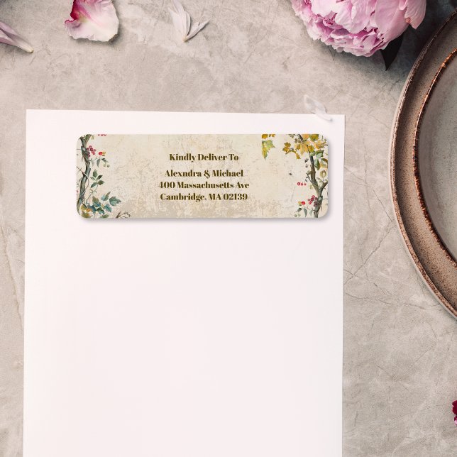 Boho Autumn Wildflower Botanical Wedding  Label (Creator Uploaded)