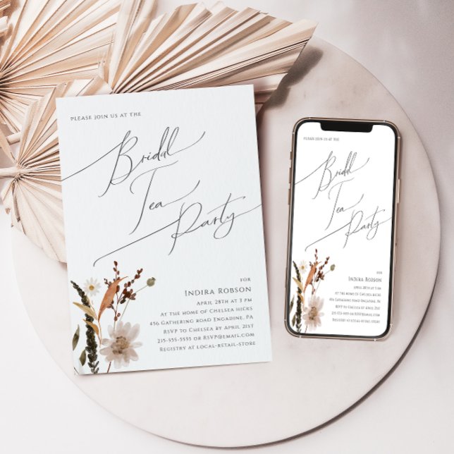 Boho Autumn Wildflower | Bridal Tea Party Invitation (Creator Uploaded)