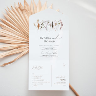 Boho Autumn Wildflower Casual Seal And Send All In One Invitation
