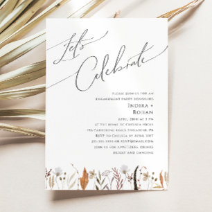 Boho Autumn Wildflower Let's Celebrate Invitation