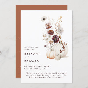 Boho Autumn Wildflower Pumpkin Wedding Program