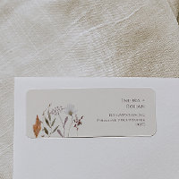 Boho Autumn Wildflower Simple Beige Return Address