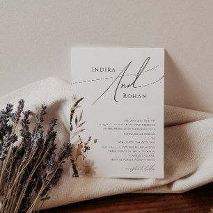 Boho Autumn Wildflower Traditional Wedding Invitation