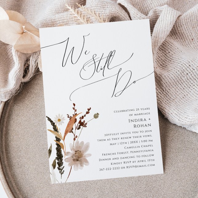 Boho Autumn Wildflower | We Still Do Vow Renewal Invitation (Creator Uploaded)