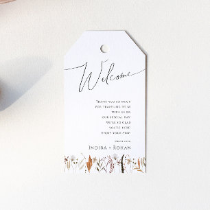 Boho Autumn Wildflower   Wedding Welcome Gift Tags