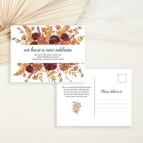 Boho Autumn Wildflowers  Moving Announcement