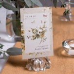 Boho Autumn Wildflowers | Wedding Table Number<br><div class="desc">Table numbers enhance the look of your tablescape and put the finishing touch on your special day. Personalized text printing of the names or numbers of your tables. Rustic dried grass, leaves, and vintage dried pressed wildflowers. Sage green leaves, rust copper accents, and floral earth tones brings a natural and...</div>