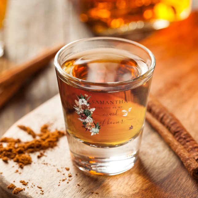 Boho Autumn | Will you be my Maid of Honor Shot Glass (Creator Uploaded)