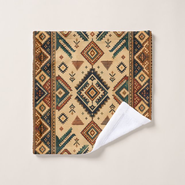 Boho Aztec Tribal Pattern Kitchen Apron | Rustic S Wash Cloth (Wash Cloth)