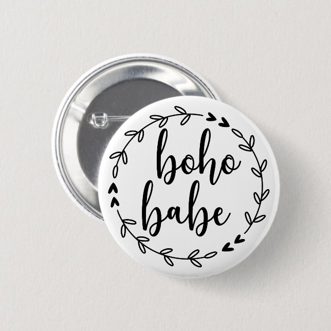 Boho Babe Wreath Button (Front & Back)