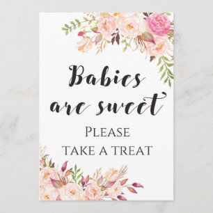 Boho Babies are sweet take a treat Sign 5x7" Size Invitation