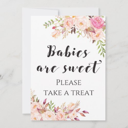 Boho Babies are sweet take a treat Sign 5x7 Size Invitation
