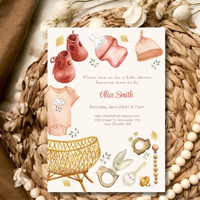 Boho baby accessories Baby shower Invitation (Creator Uploaded)