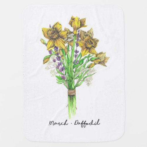 Boho Baby Blanket Daffodils
