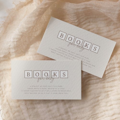 Boho Baby Blocks Neutral Books for Baby Enclosure Card