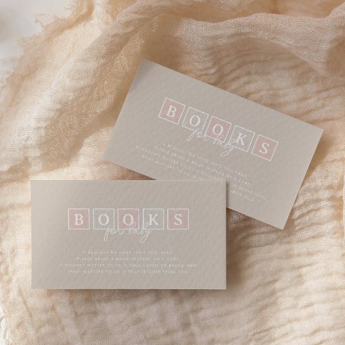 Boho Baby Blocks Pink Books for Baby Enclosure Card