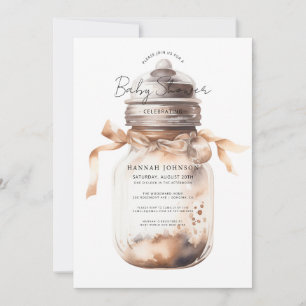 Boho Baby Bottle Gender Neutral Baby Shower  Invitation